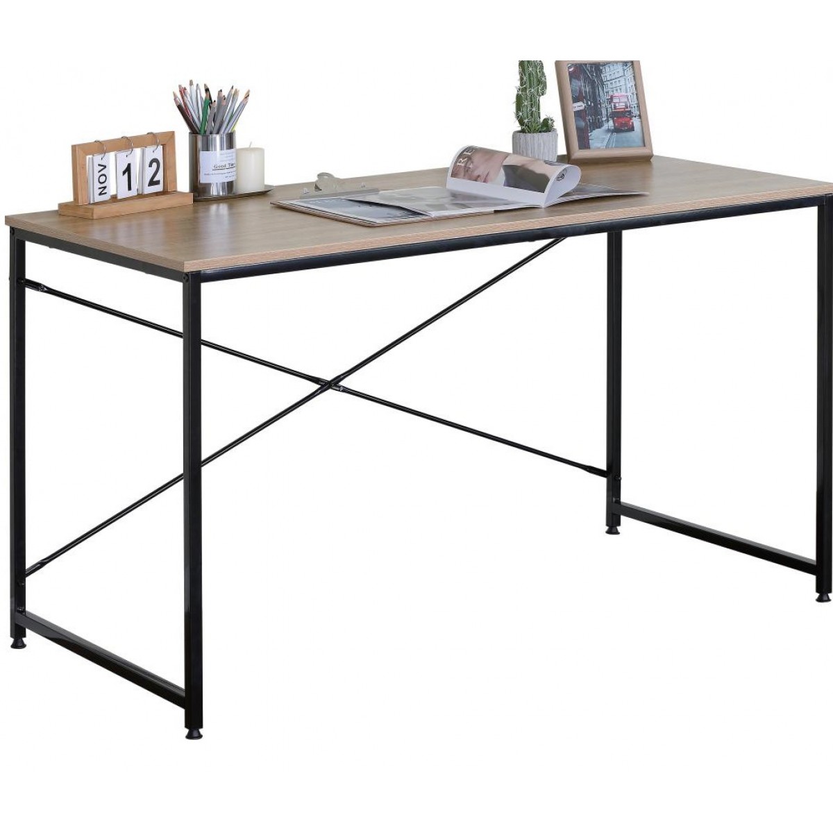 Γραφείο σε χρώμα φυσικό/μαύρο 120x60x70