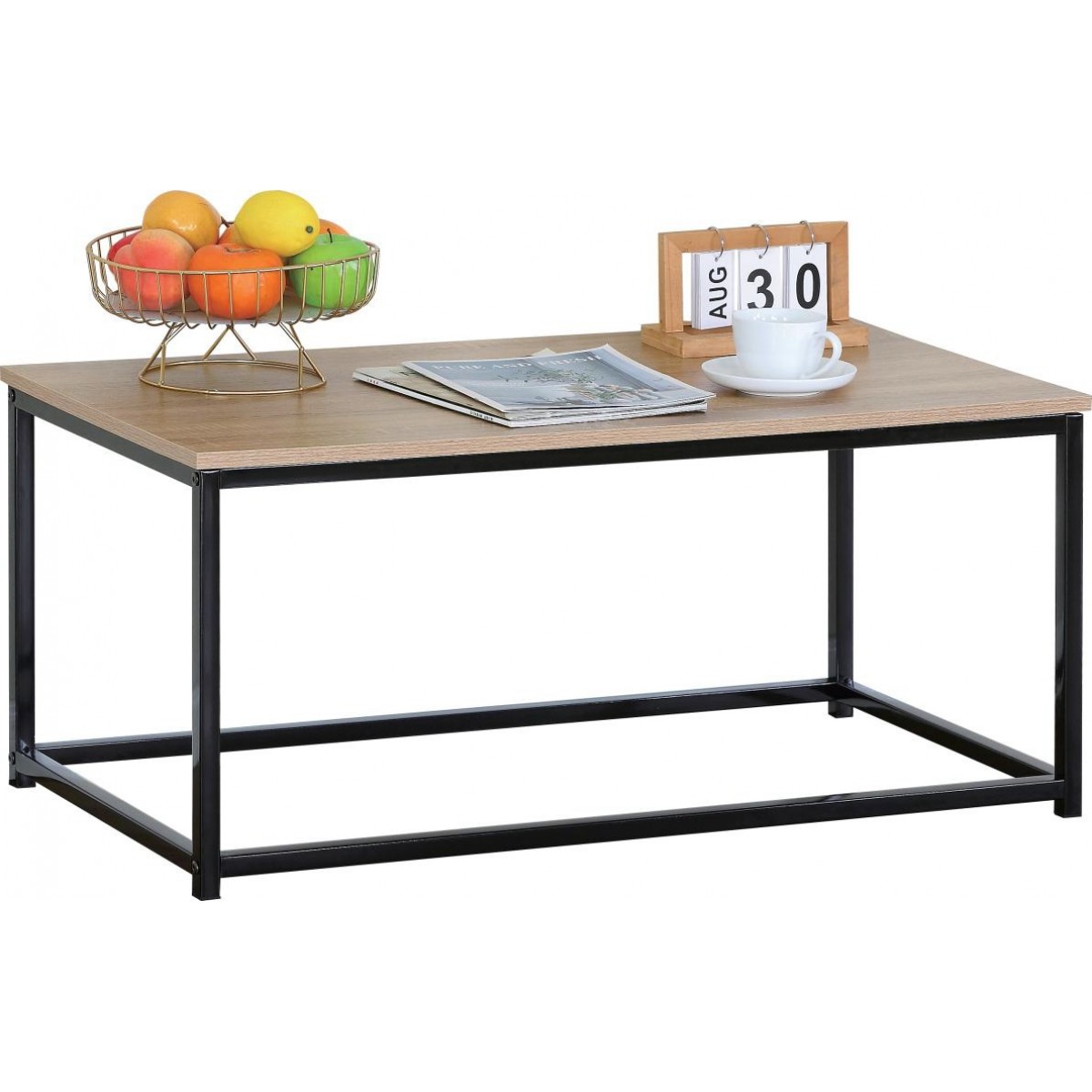 Τραπέζι σαλονιού σε χρώμα φυσικό/μαύρο 90x48x40